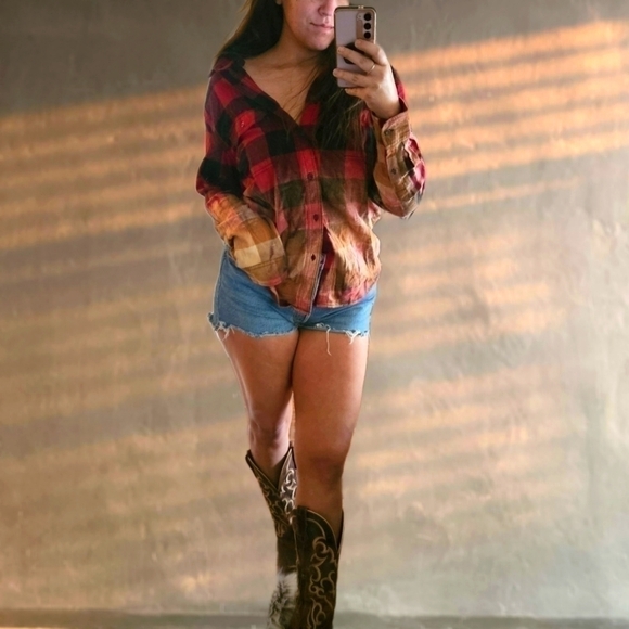 M Bleached Flannel Buffalo Plaid - Picture 1 of 2